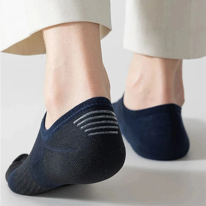 (image for) 6 Pairs Men's Pure Cotton Five Finger Socks Breathable Mesh Sweat Absorbent Antibacterial Short Boat Socks Running Sports Toe Sock Comfortable